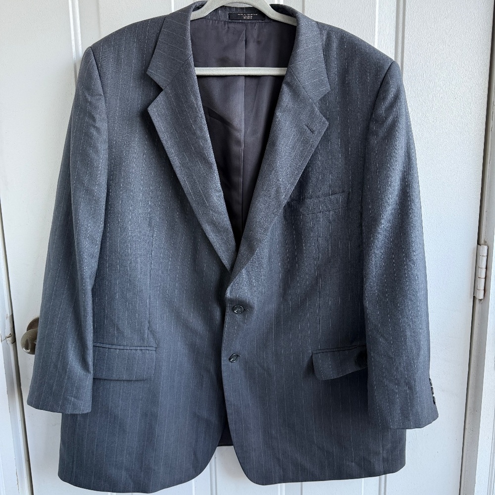 Mappelli de Milano Wool Pinstripe Sport Coat | Men’s 50R | Dark Gray Blazer